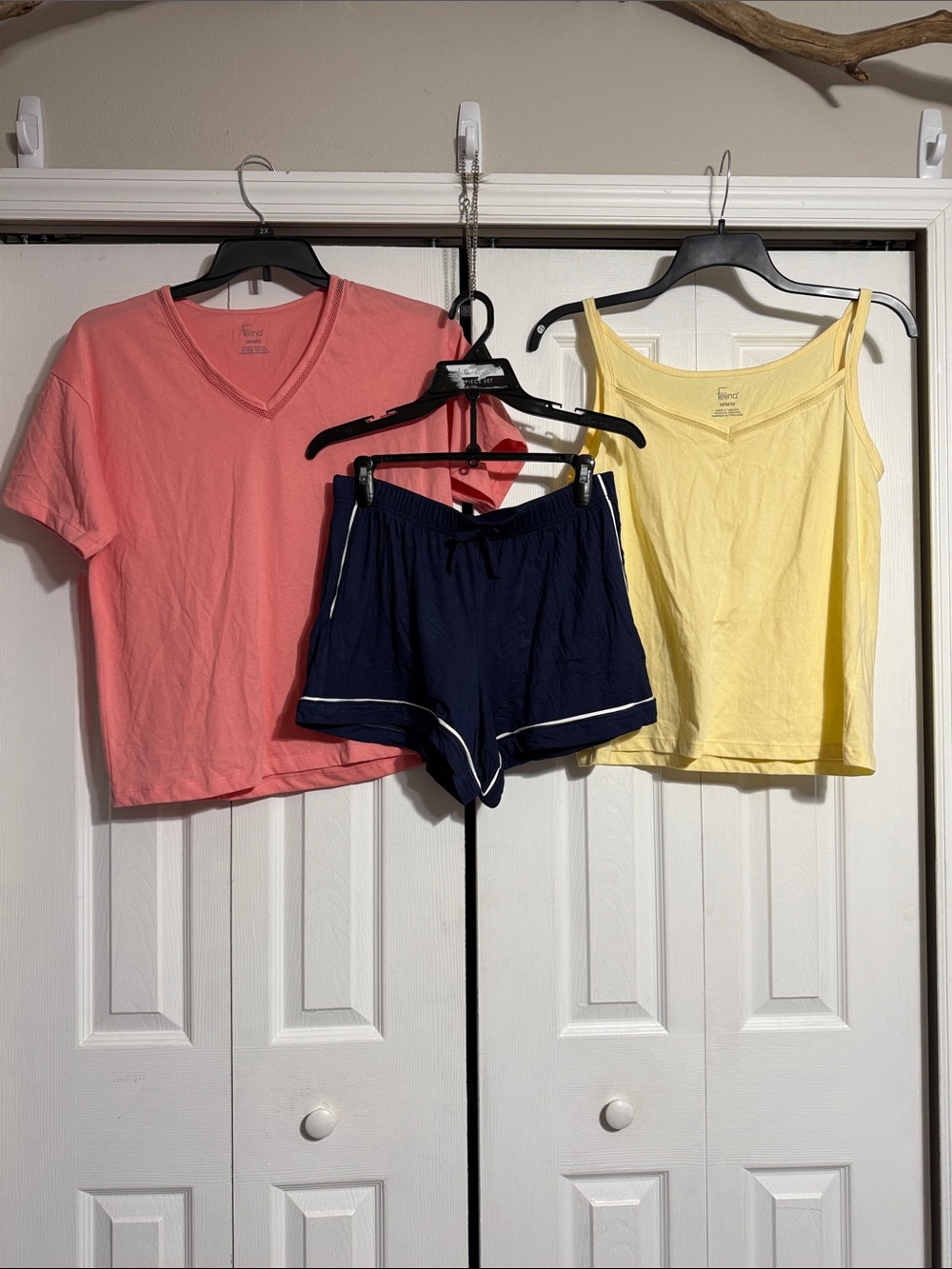 NWOT Room Service shorts & Felina cotton sleep lounge top shirts MEDIUM